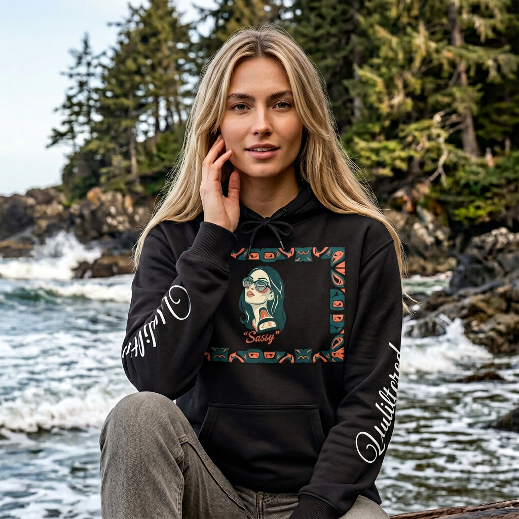 Sassy / Pre-Contact Attitude Hoodie — Indigenous design Graphic Pullover