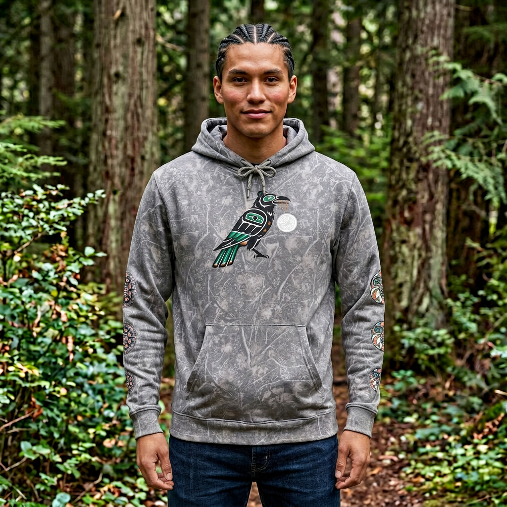 Raven Totem Hoodie — Northwest Tribal Raven Pullover