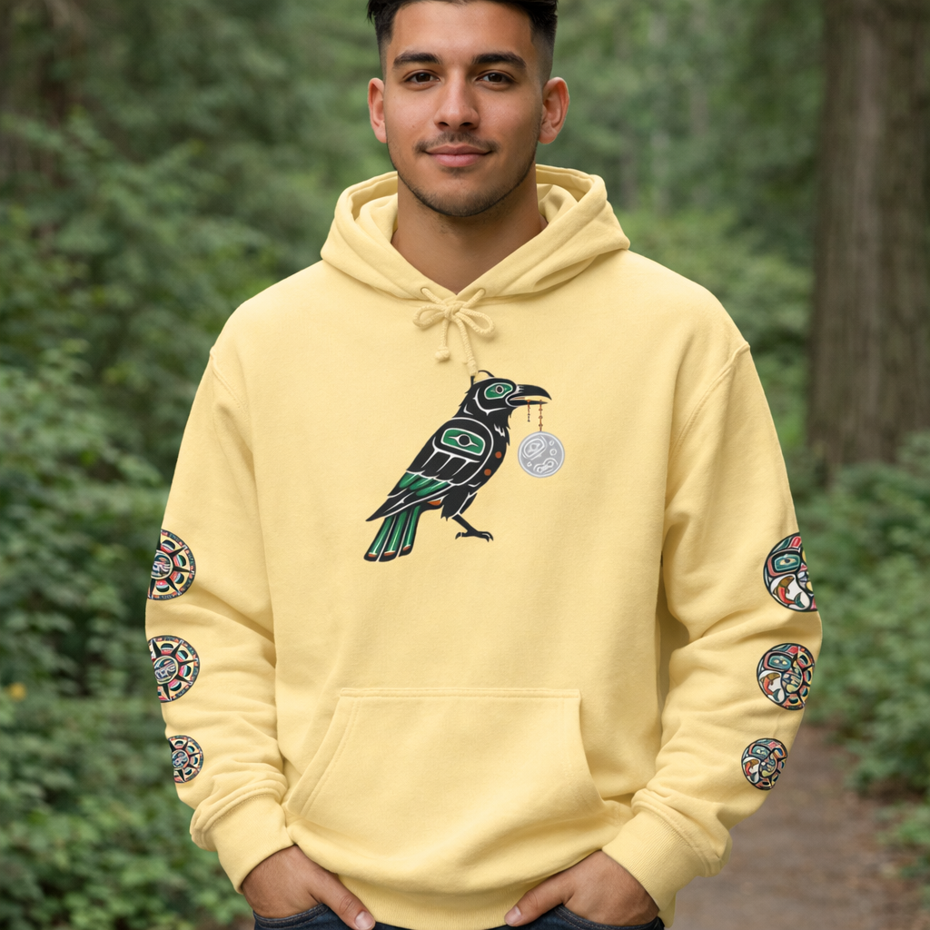 Raven Totem Hoodie — Northwest Tribal Raven Pullover