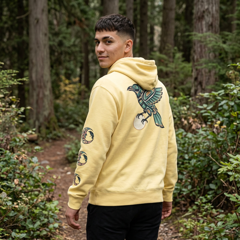 Raven Totem Hoodie — Northwest Tribal Raven Pullover