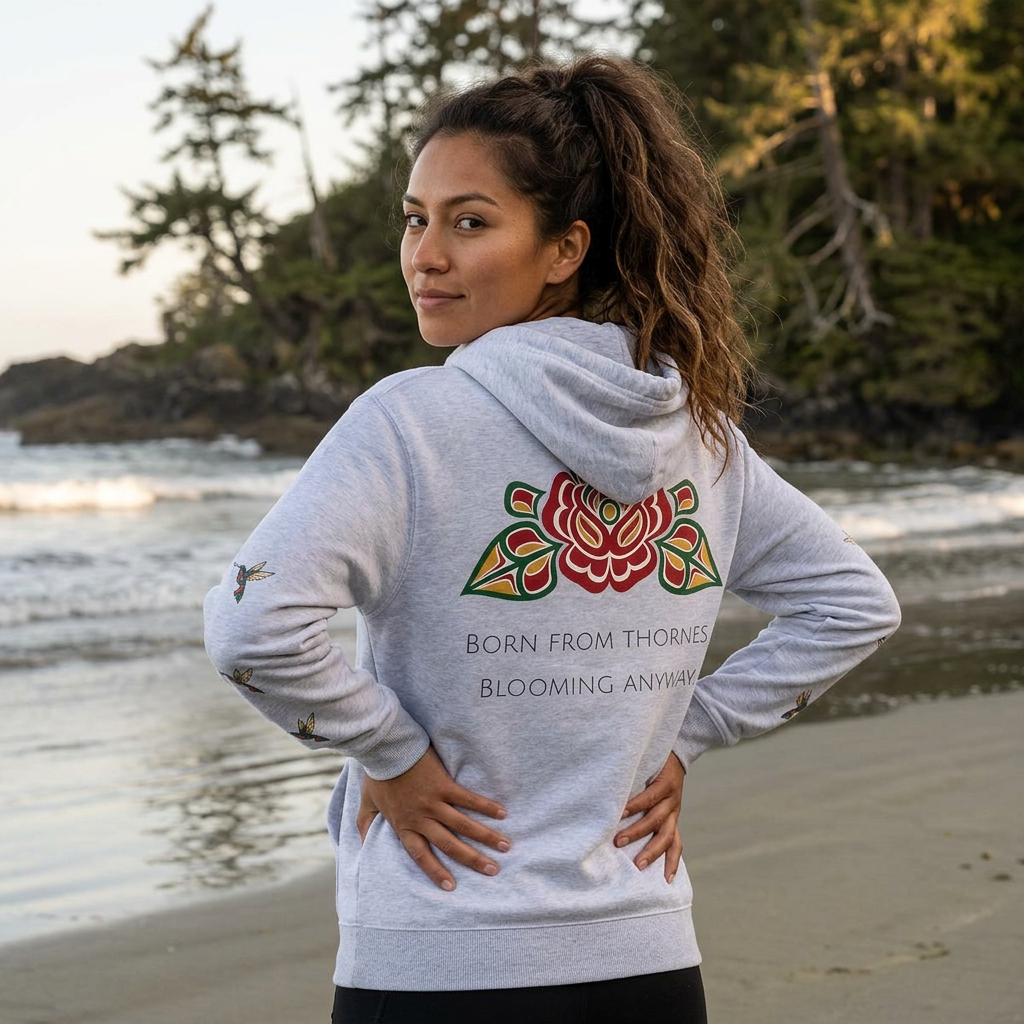 Floral Resilience Hoodie — "Not a Delicate Rose" Rose Graphic