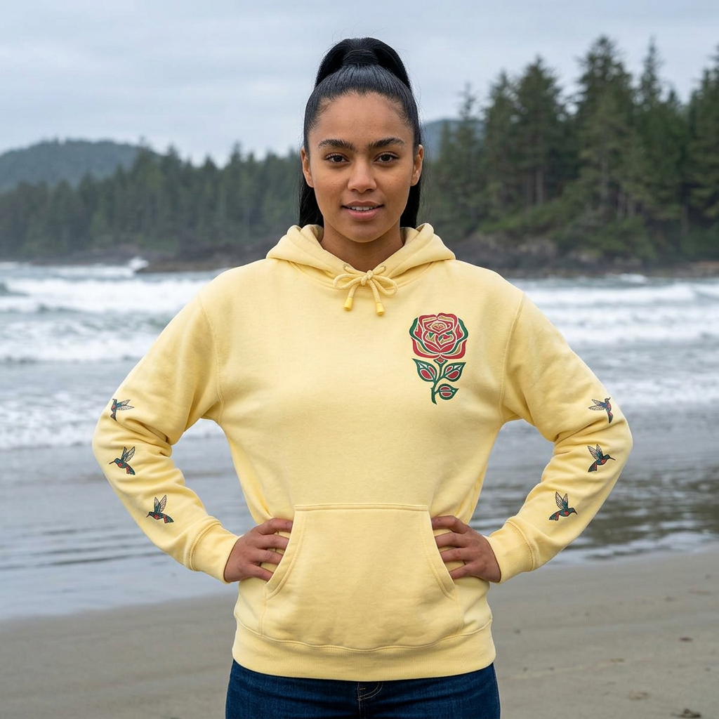 Floral Resilience Hoodie — "Not a Delicate Rose" Rose Graphic