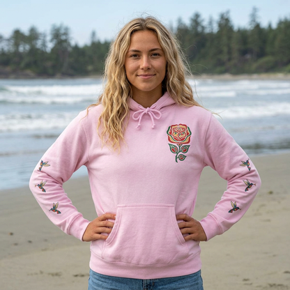 Floral Resilience Hoodie — "Not a Delicate Rose" Rose Graphic