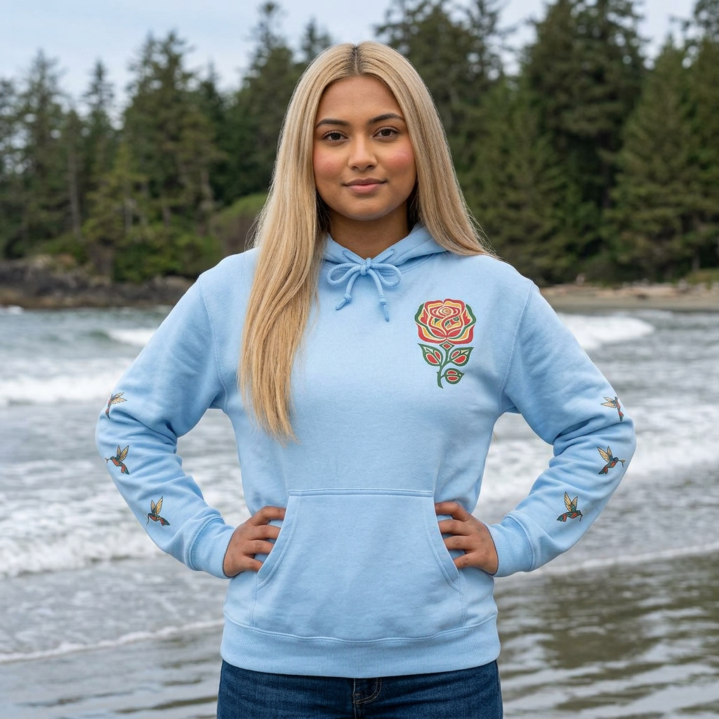 Floral Resilience Hoodie — "Not a Delicate Rose" Rose Graphic