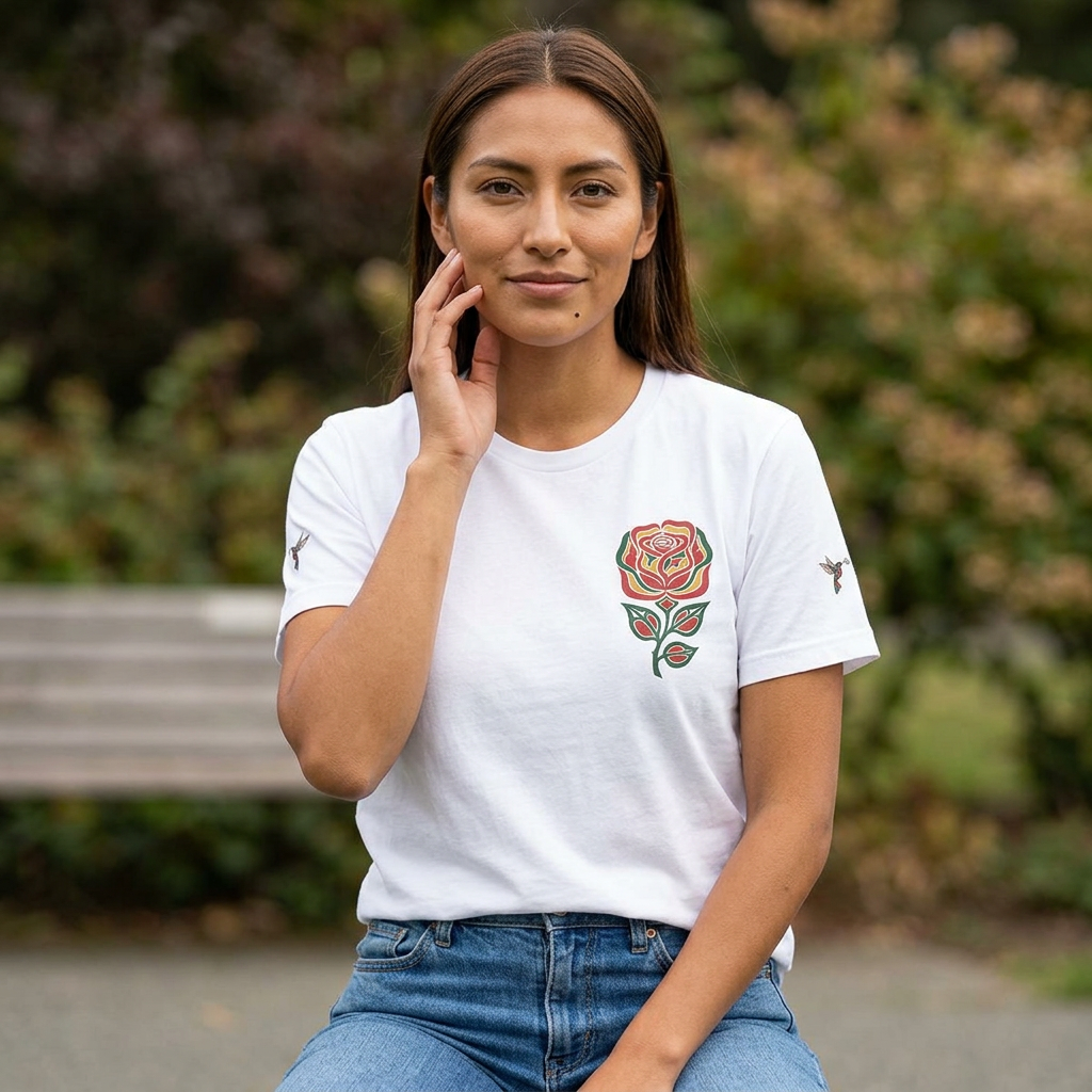Not a Delicate Rose Tee — Born From Thorns Blooming Anyway Floral Graphic T‑Shirt