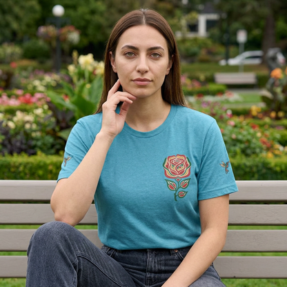 Not a Delicate Rose Tee — Born From Thorns Blooming Anyway Floral Graphic T‑Shirt