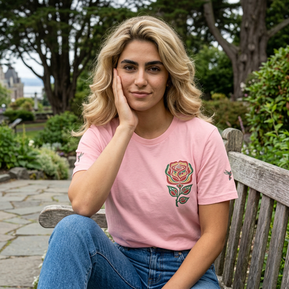 Not a Delicate Rose Tee — Born From Thorns Blooming Anyway Floral Graphic T‑Shirt