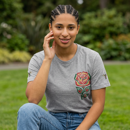 Not a Delicate Rose Tee — Born From Thorns Blooming Anyway Floral Graphic T‑Shirt