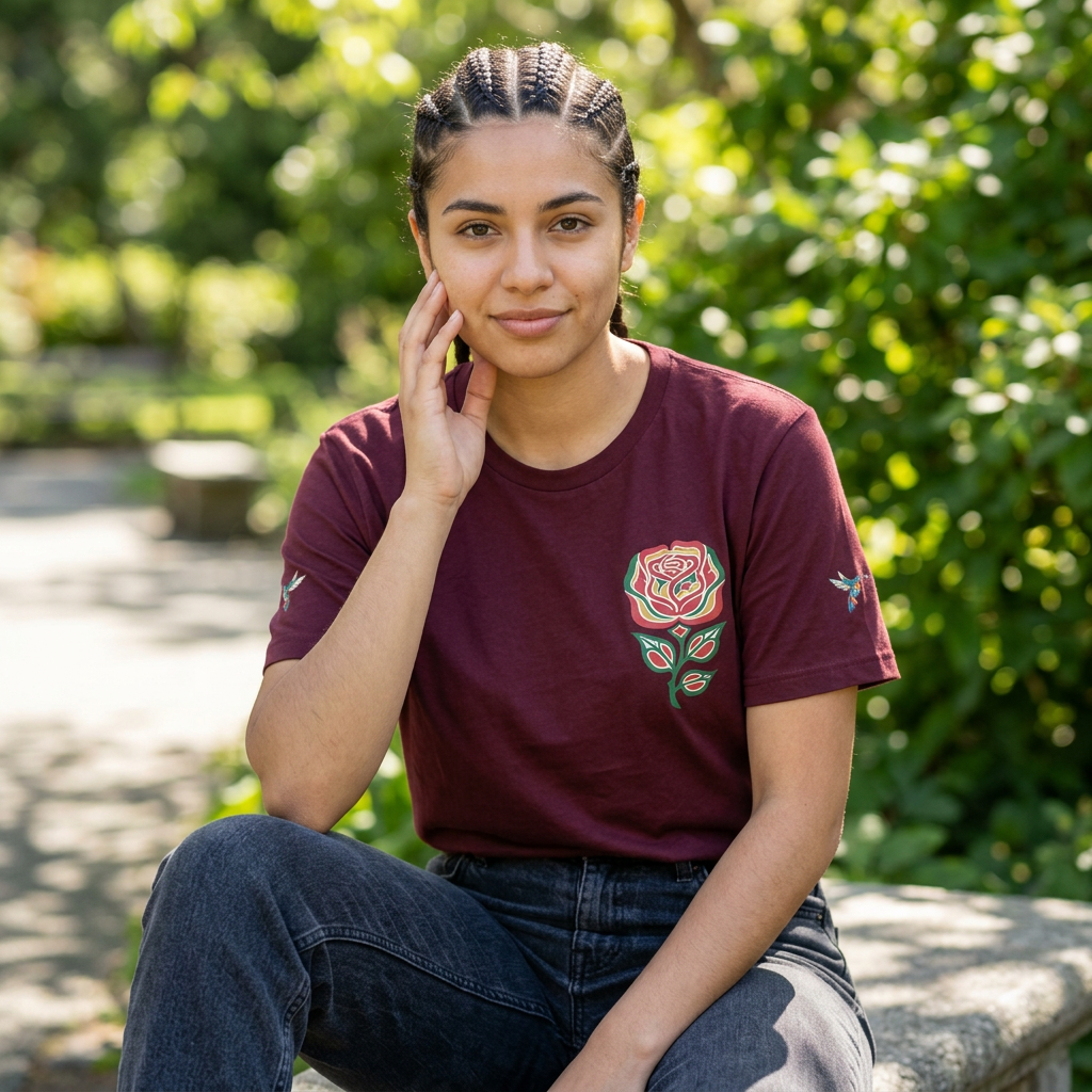 Not a Delicate Rose Tee — Born From Thorns Blooming Anyway Floral Graphic T‑Shirt