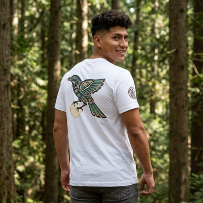 Raven Totem Graphic Tee — Northwest Tribal Bird Design