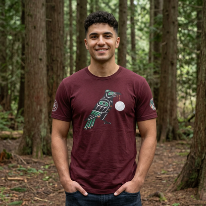 Raven Totem Graphic Tee — Northwest Tribal Bird Design