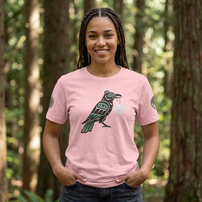Raven Totem Graphic Tee — Northwest Tribal Bird Design