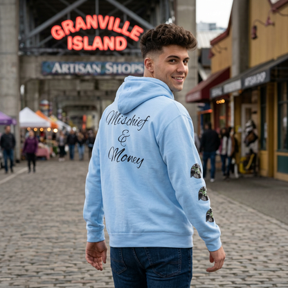 Mischief & Money Hoodie — Raven Graphic Pullover