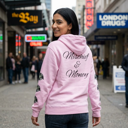 Mischief & Money Hoodie — Raven Graphic Pullover