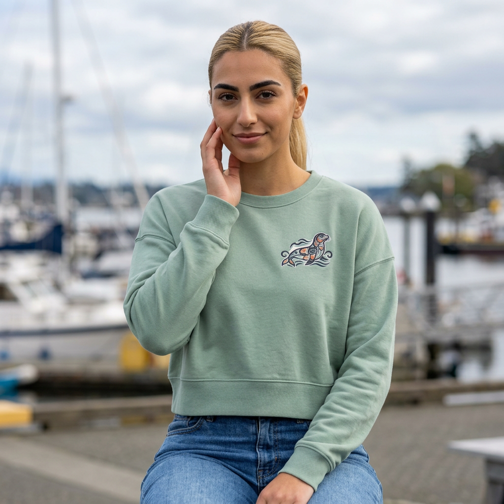 Cropped Sweatshirt — Seal & Salmon Crop Sweater