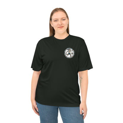 Female Salish Striker Performance T-Shirt — Indigenous Maple Leaf Soccer Design “Honoring the Land, Playing the Game”