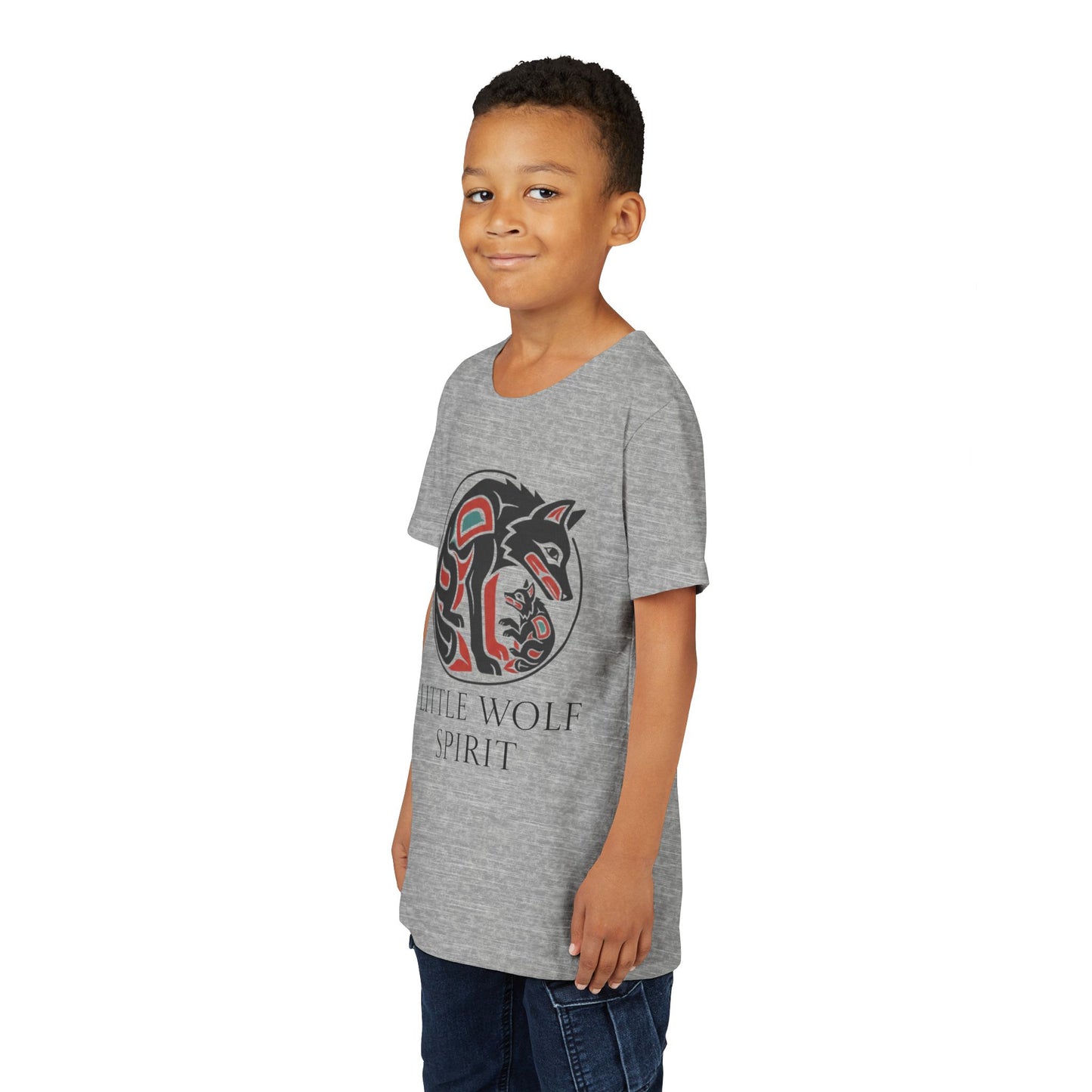 Youth Little Wolf Spirit Tee — "Little Wolf Spirit / Big Wolf Attitude" Kids Graphic T-Shirt