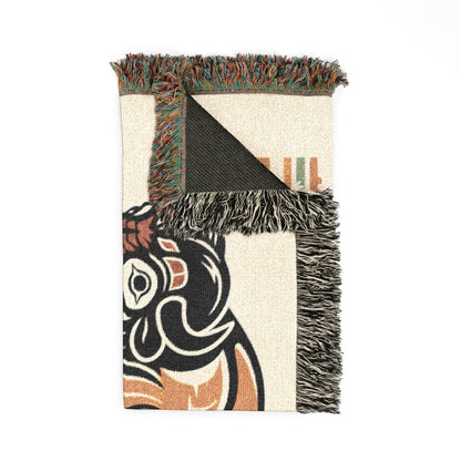 Earth Shaker Woven Blanket — Native Buffalo Tapestry Throw
