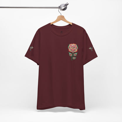 Not a Delicate Rose Tee — Born From Thorns Blooming Anyway Floral Graphic T‑Shirt