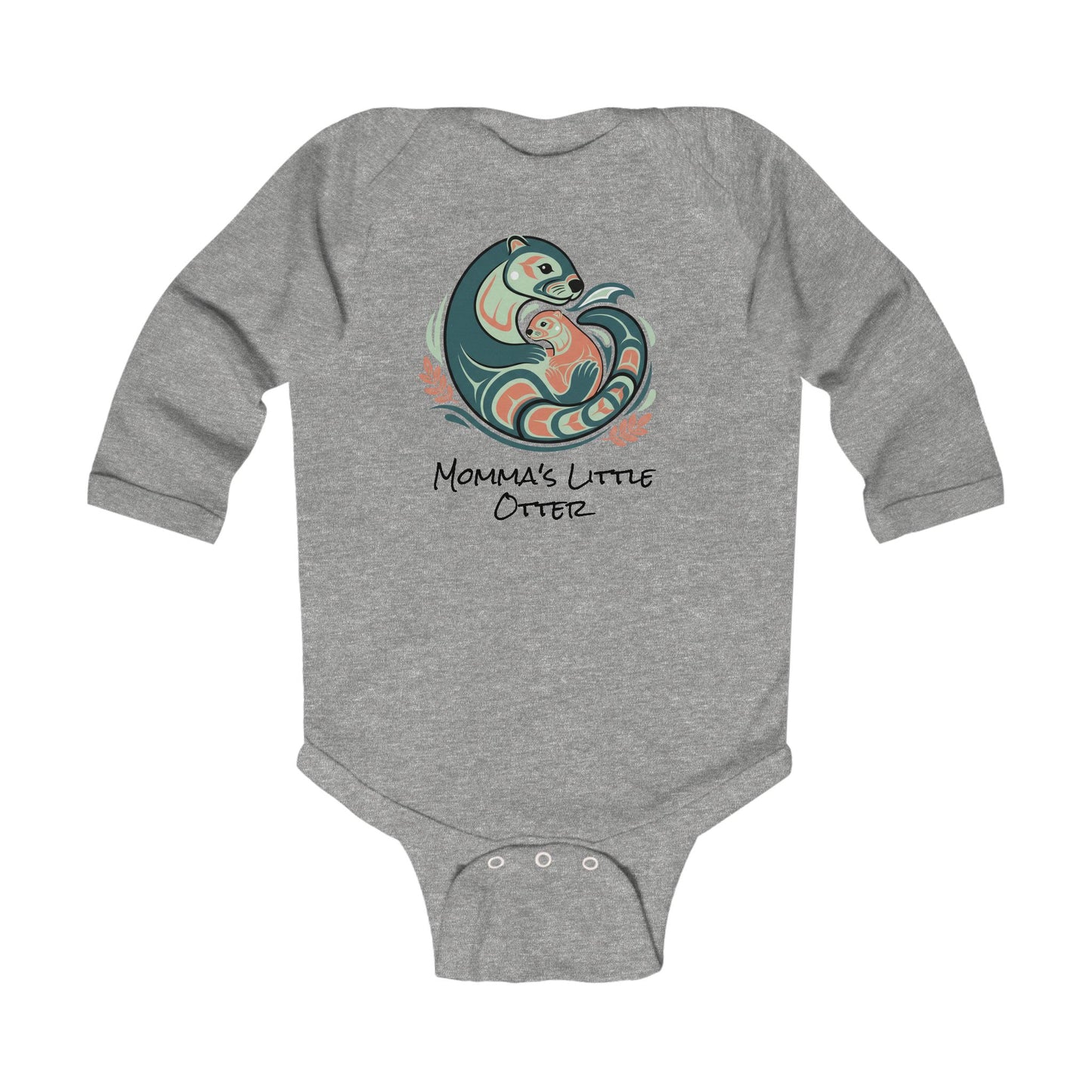 Momma's Little Otter Infant Bodysuit — "Cradled With Love" Long Sleeve Baby Onesie