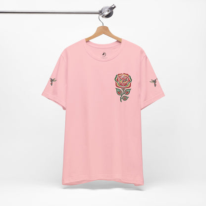 Not a Delicate Rose Tee — Born From Thorns Blooming Anyway Floral Graphic T‑Shirt