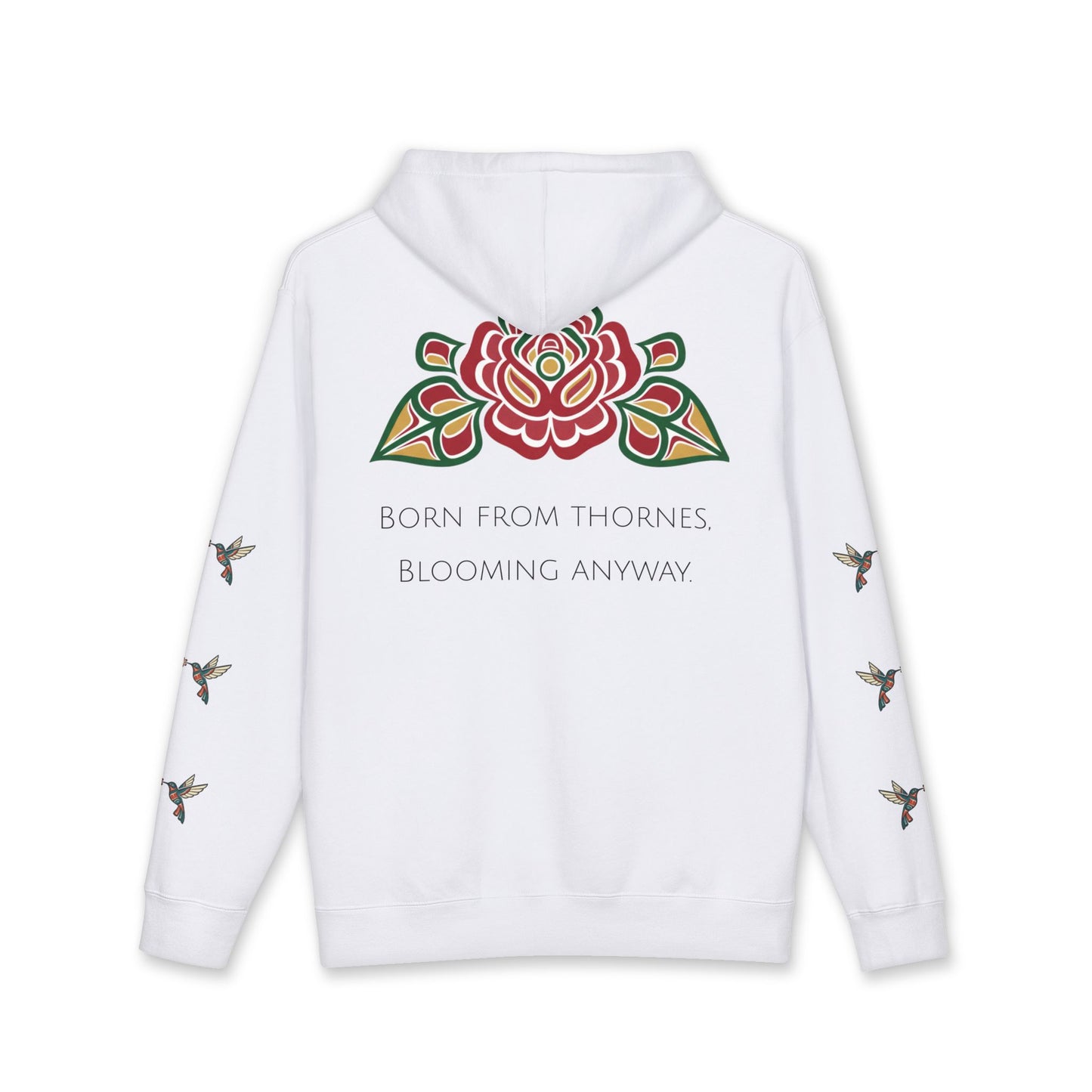 Floral Resilience Hoodie — "Not a Delicate Rose" Rose Graphic