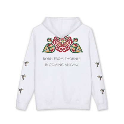 Floral Resilience Hoodie — "Not a Delicate Rose" Rose Graphic