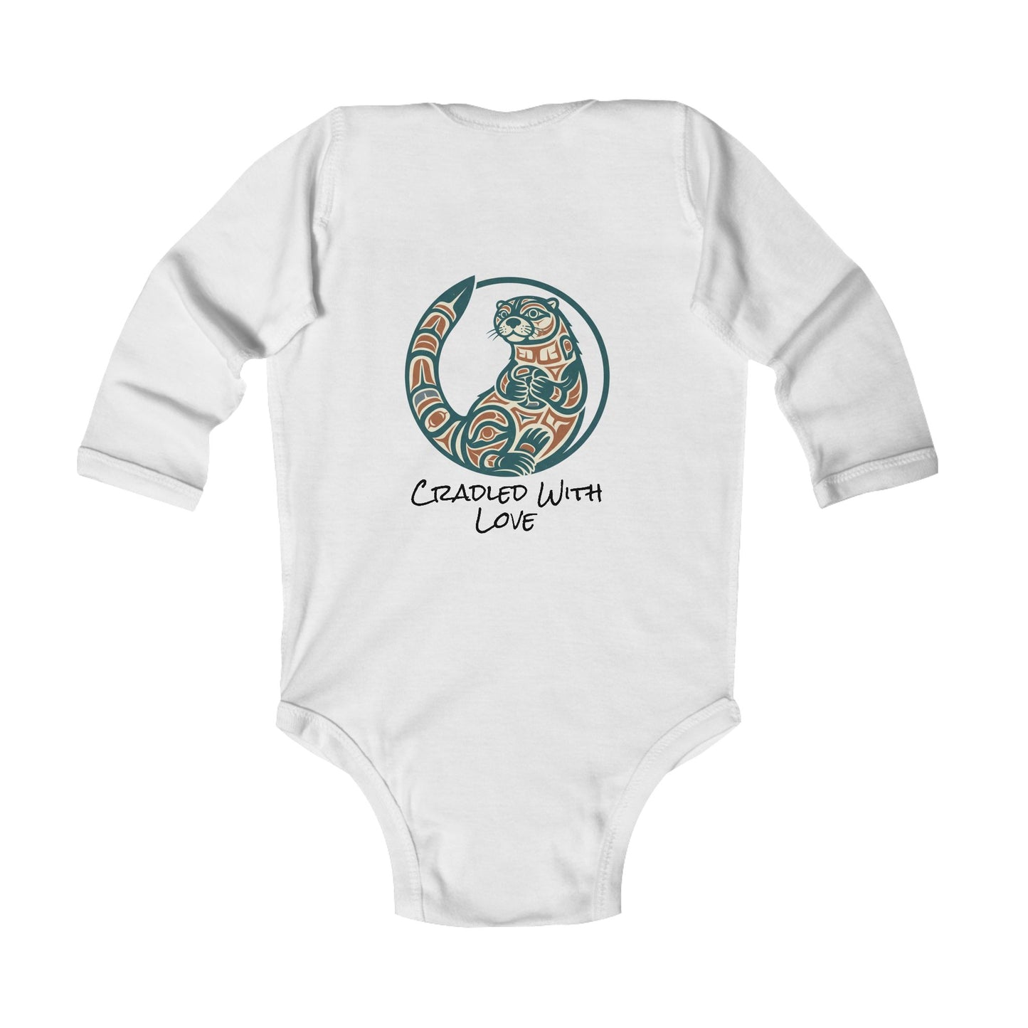 Momma's Little Otter Infant Bodysuit — "Cradled With Love" Long Sleeve Baby Onesie