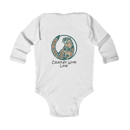 Momma's Little Otter Infant Bodysuit — "Cradled With Love" Long Sleeve Baby Onesie