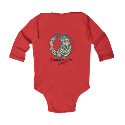 Momma's Little Otter Infant Bodysuit — "Cradled With Love" Long Sleeve Baby Onesie