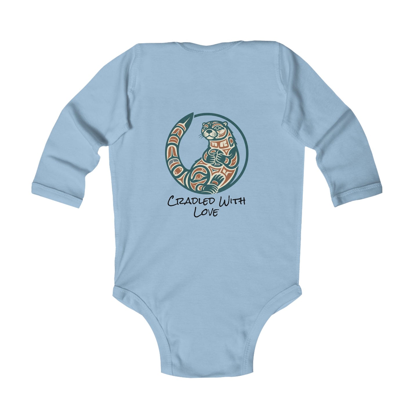 Momma's Little Otter Infant Bodysuit — "Cradled With Love" Long Sleeve Baby Onesie