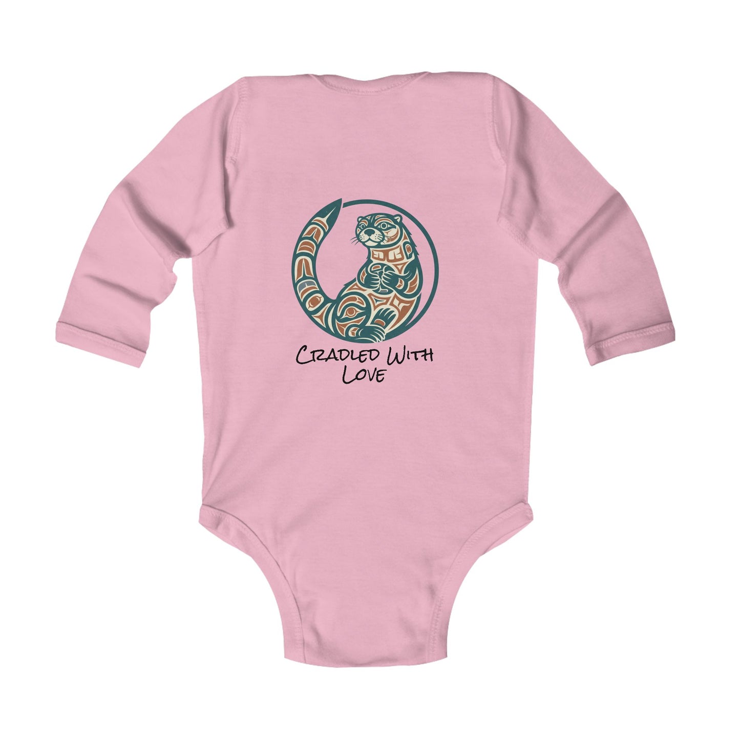 Momma's Little Otter Infant Bodysuit — "Cradled With Love" Long Sleeve Baby Onesie