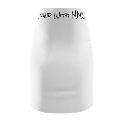 Stand With MMIW Pencil Skirt — Supportive Awareness Tribal Emblem
