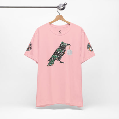 Raven Totem Graphic Tee — Northwest Tribal Bird Design