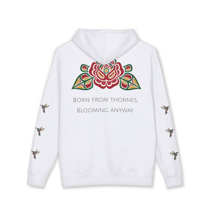 Floral Resilience Hoodie — "Not a Delicate Rose" Rose Graphic
