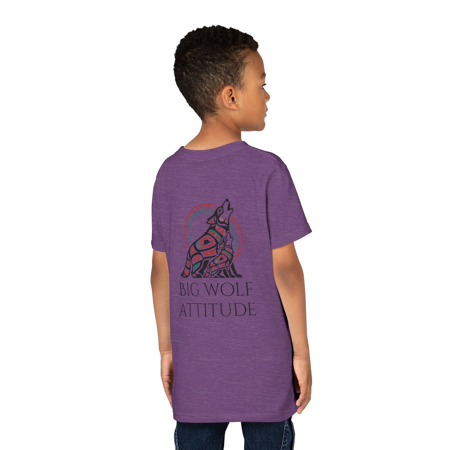 Youth Little Wolf Spirit Tee — "Little Wolf Spirit / Big Wolf Attitude" Kids Graphic T-Shirt