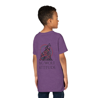 Youth Little Wolf Spirit Tee — "Little Wolf Spirit / Big Wolf Attitude" Kids Graphic T-Shirt