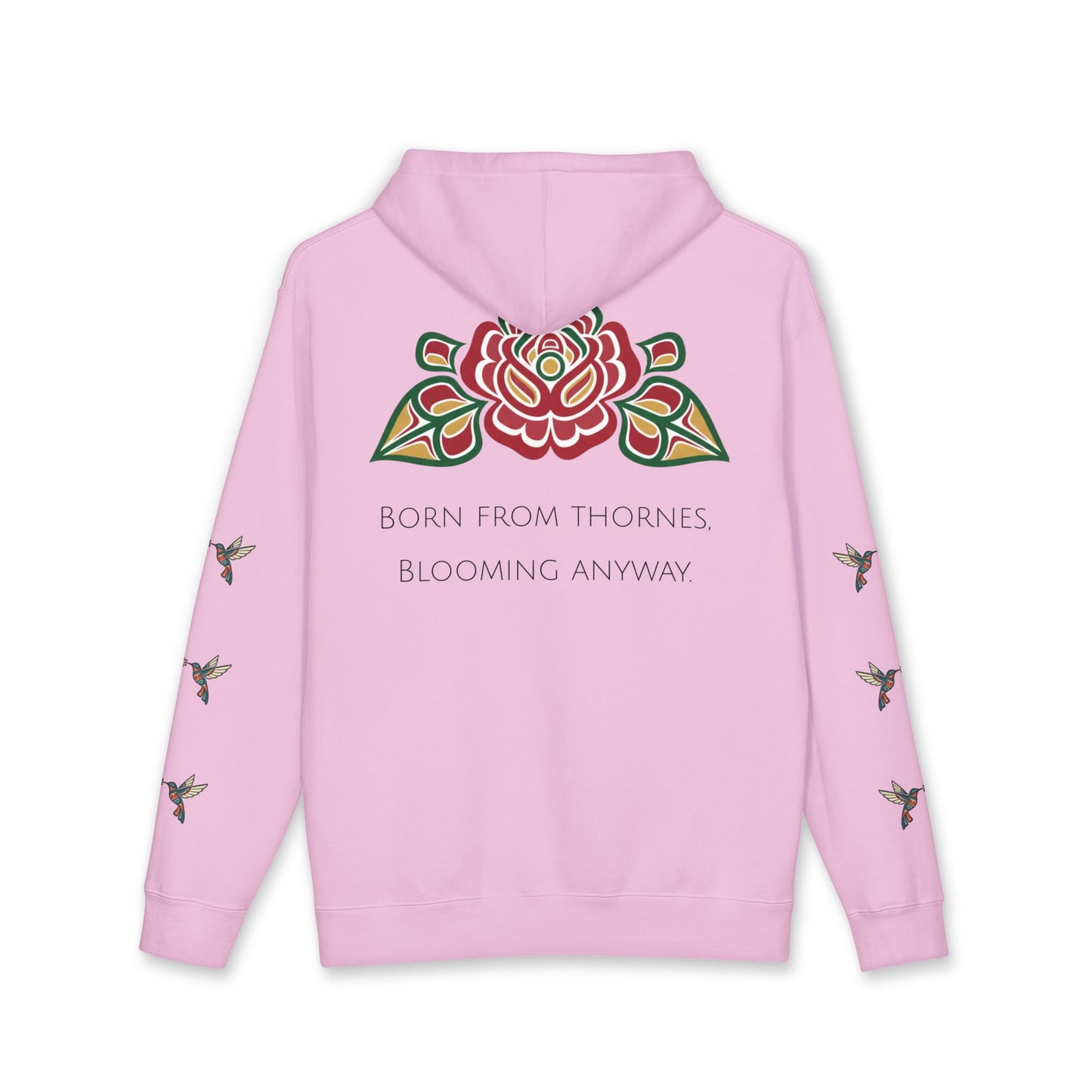 Floral Resilience Hoodie — "Not a Delicate Rose" Rose Graphic