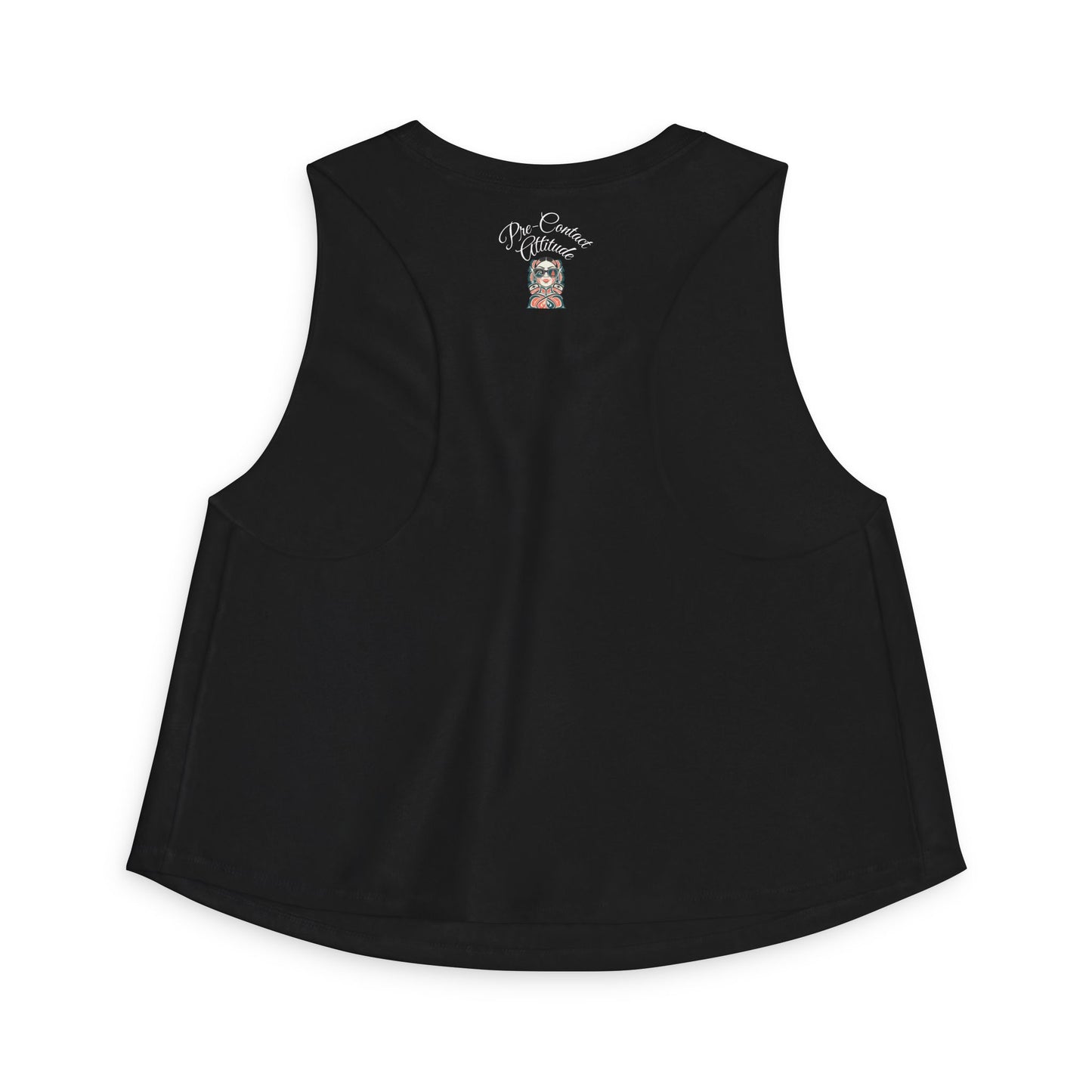 Pre-Contact Sunglasses Crop Top — Retro Aboriginal Graphic Women's Tank