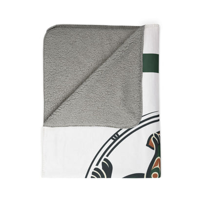 Acorn Keeper Sherpa Blanket – Cozy Fleece Throw with Indigenous-Inspired Art