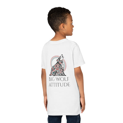 Youth Little Wolf Spirit Tee — "Little Wolf Spirit / Big Wolf Attitude" Kids Graphic T-Shirt