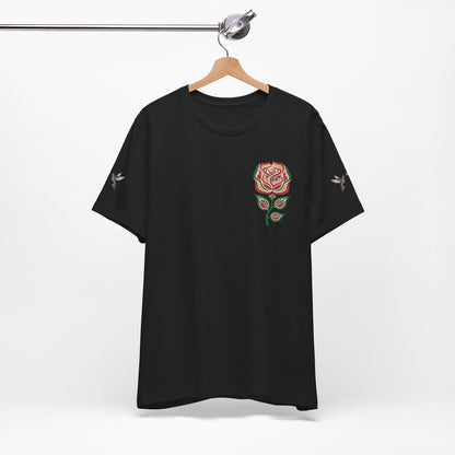 Not a Delicate Rose Tee — Born From Thorns Blooming Anyway Floral Graphic T‑Shirt