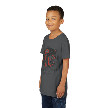 Youth Little Wolf Spirit Tee — "Little Wolf Spirit / Big Wolf Attitude" Kids Graphic T-Shirt