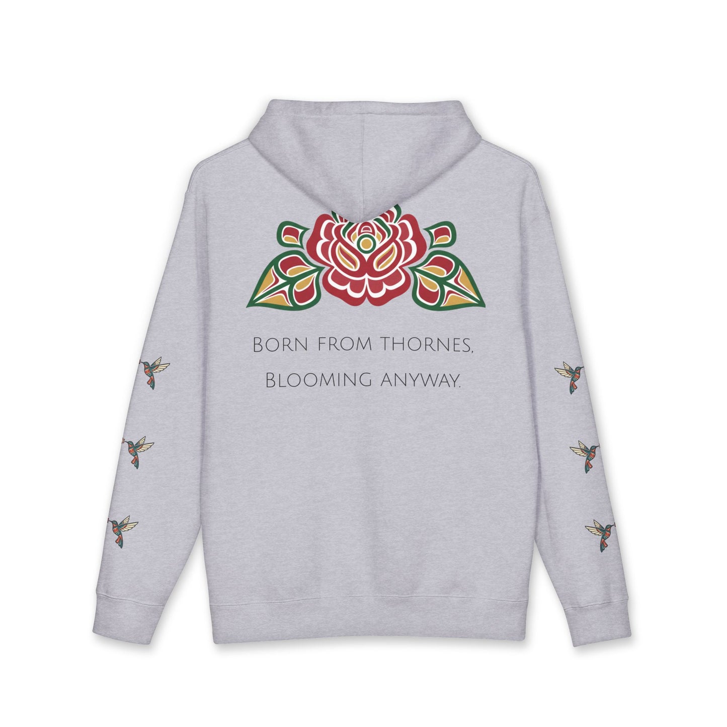 Floral Resilience Hoodie — "Not a Delicate Rose" Rose Graphic