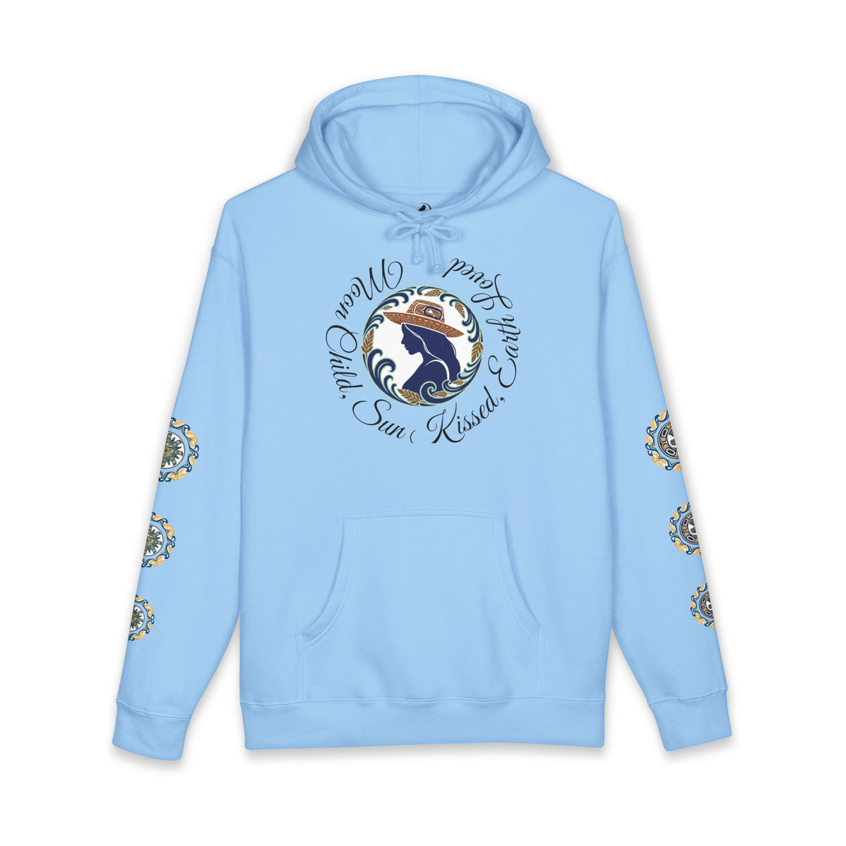 Moon Child Hoodie — Coast Salish Celestial Graphic Hooded Sweatshirt