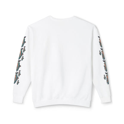 Provider Pullover Crewneck Sweatshirt — Tribal Salmon Sleeve Design