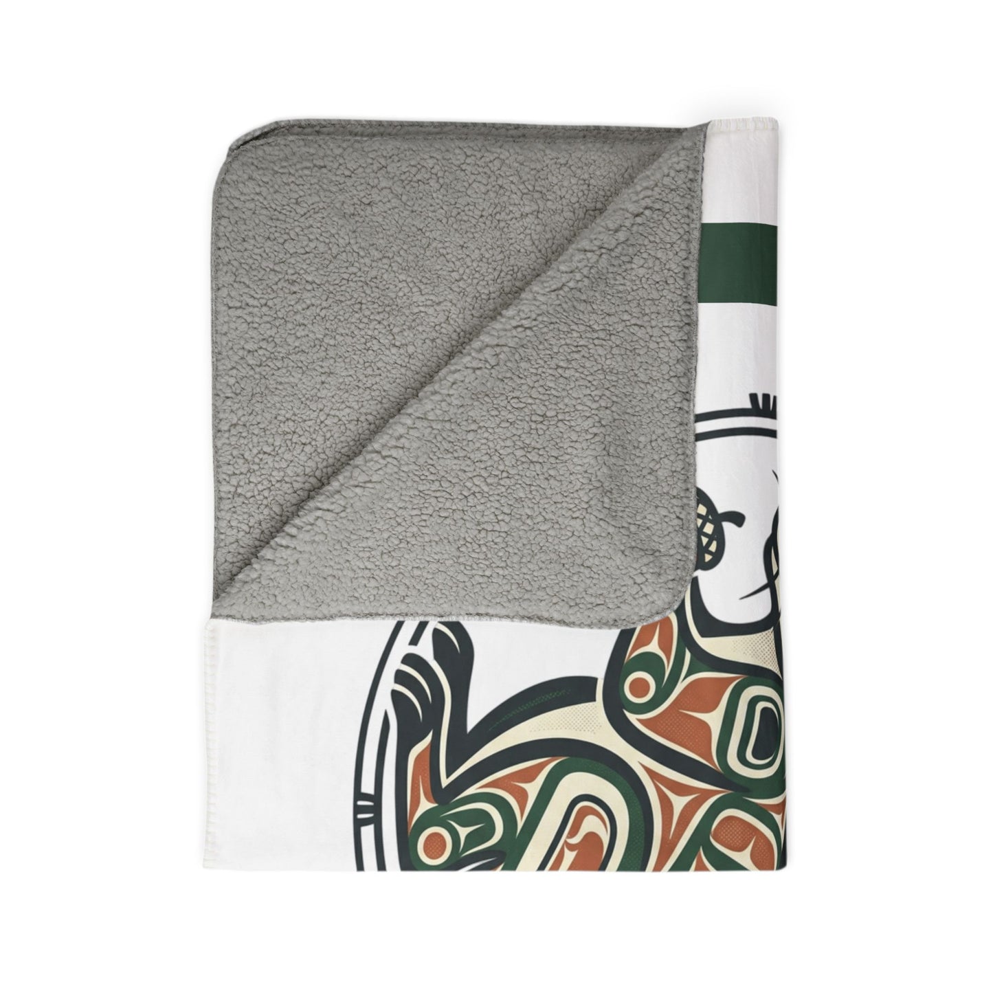 Acorn Keeper Sherpa Blanket – Cozy Fleece Throw with Indigenous-Inspired Art