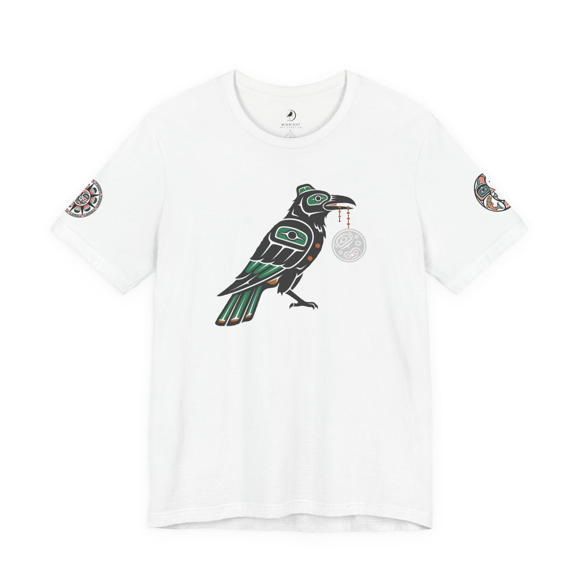 Raven Totem Graphic Tee — Northwest Tribal Bird Design