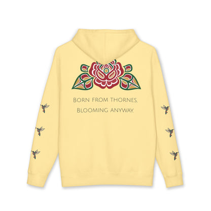 Floral Resilience Hoodie — "Not a Delicate Rose" Rose Graphic