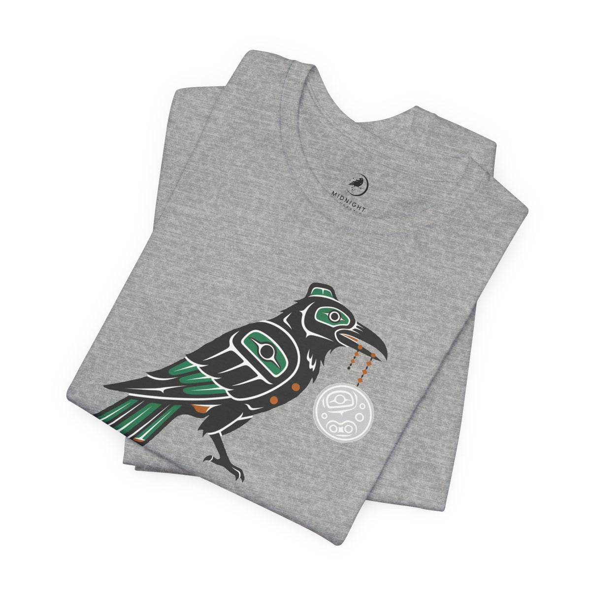 Raven Totem Graphic Tee — Northwest Tribal Bird Design